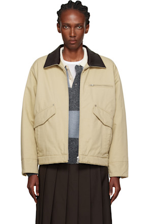 Beige Vintage Padded Work Jacket