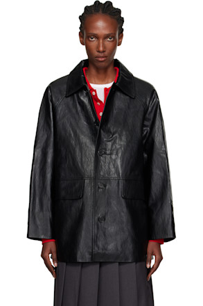 Black Lily Faux-Leather Half Jacket