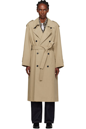 Tan Unisex Oversized Trench Coat