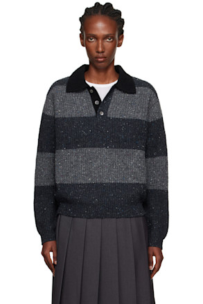 Gray Chunky Rugby Polo