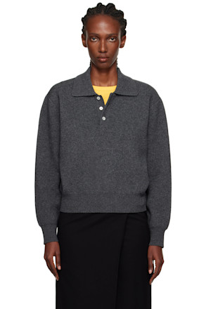 Gray Collared Sweater Polo