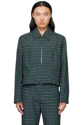 Green Kraner Cropped Blouson Jacket