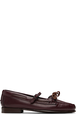 Burgundy Lorea Supple Shiny Loafers