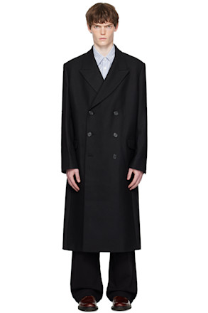Black Relaxed Double Breasted Coat