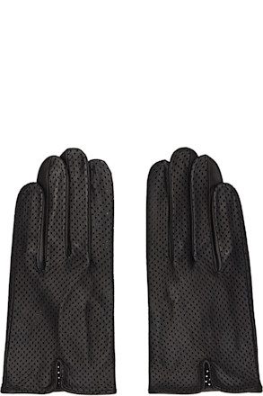 Black Statement Perforated Gloves