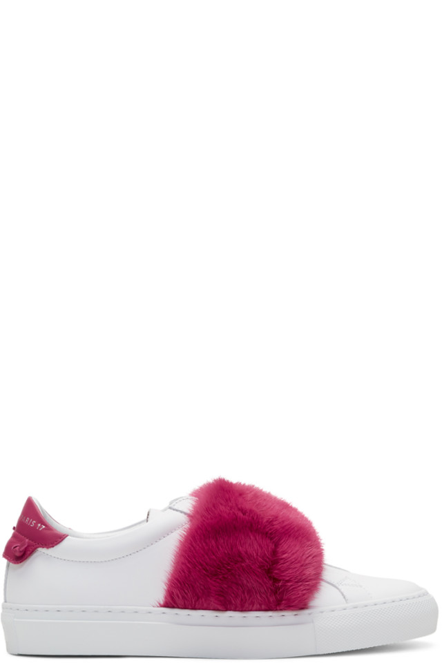 givenchy white & pink urban knots sneakers