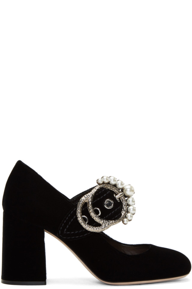 black velvet mary jane heels