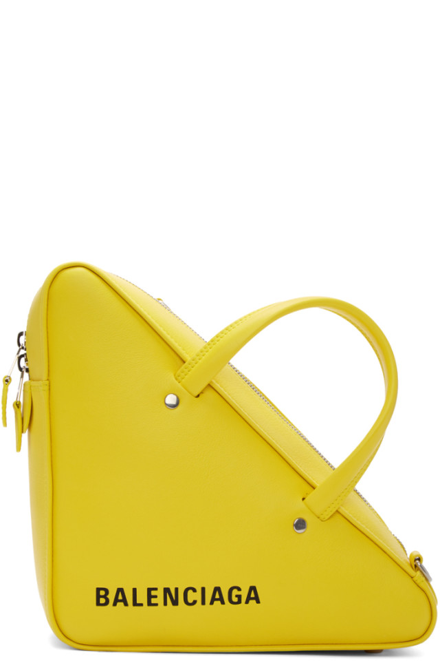 balenciaga yellow triangle bag price