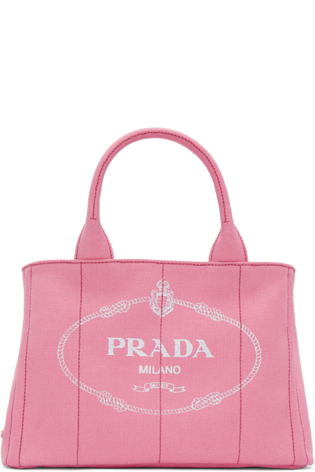 prada pink canvas bag