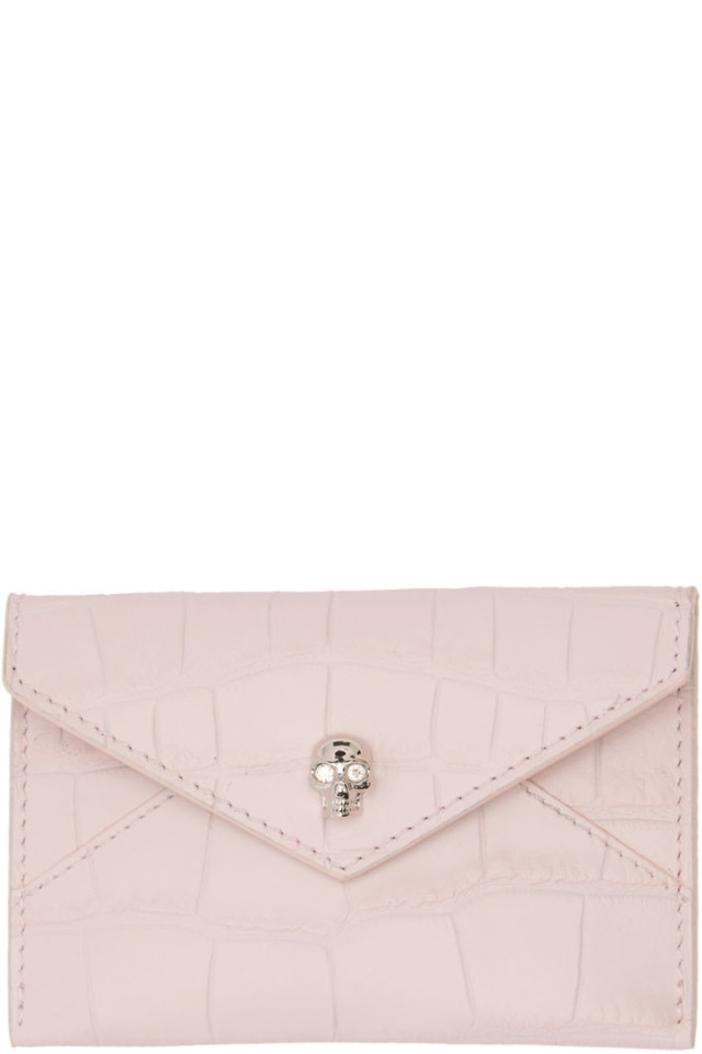 alexander mcqueen pink card holder