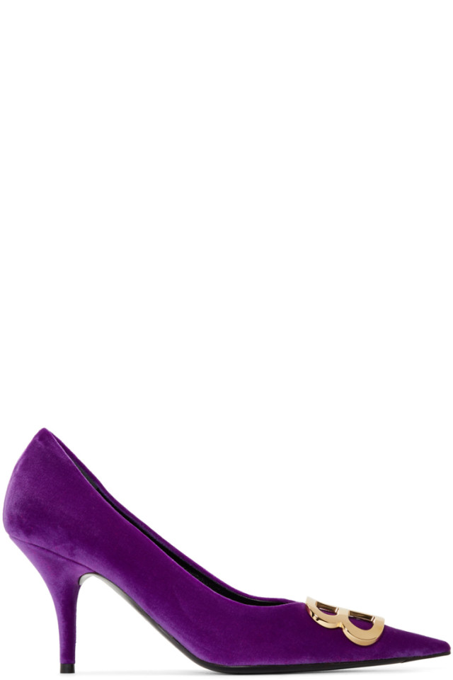 balenciaga heels purple