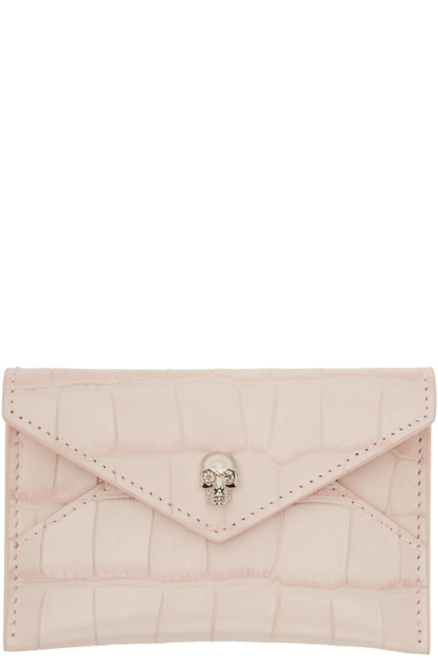 alexander mcqueen card holder pink