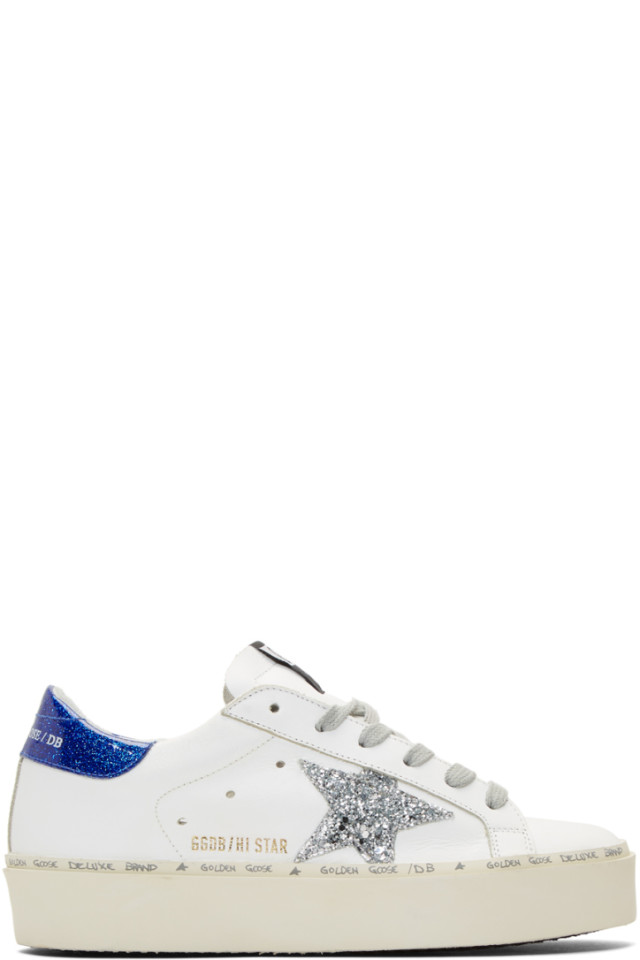 golden goose sneakers blue glitter