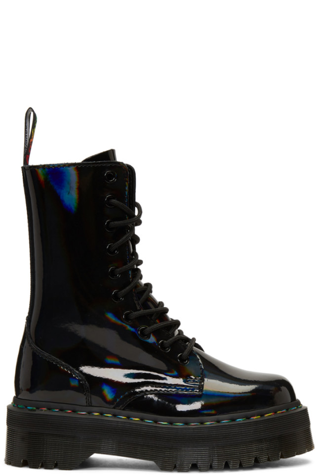 dr martens rainbow black