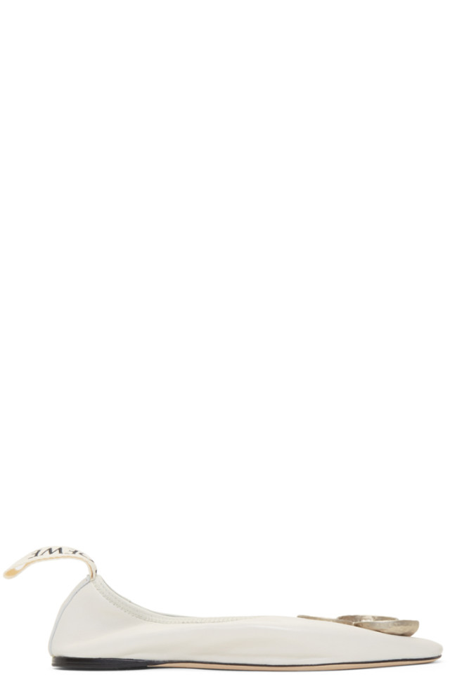 loewe shamrock leather ballet flats