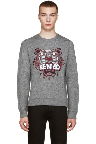 Kenzo - Grey Embroidered Tiger Pullover 