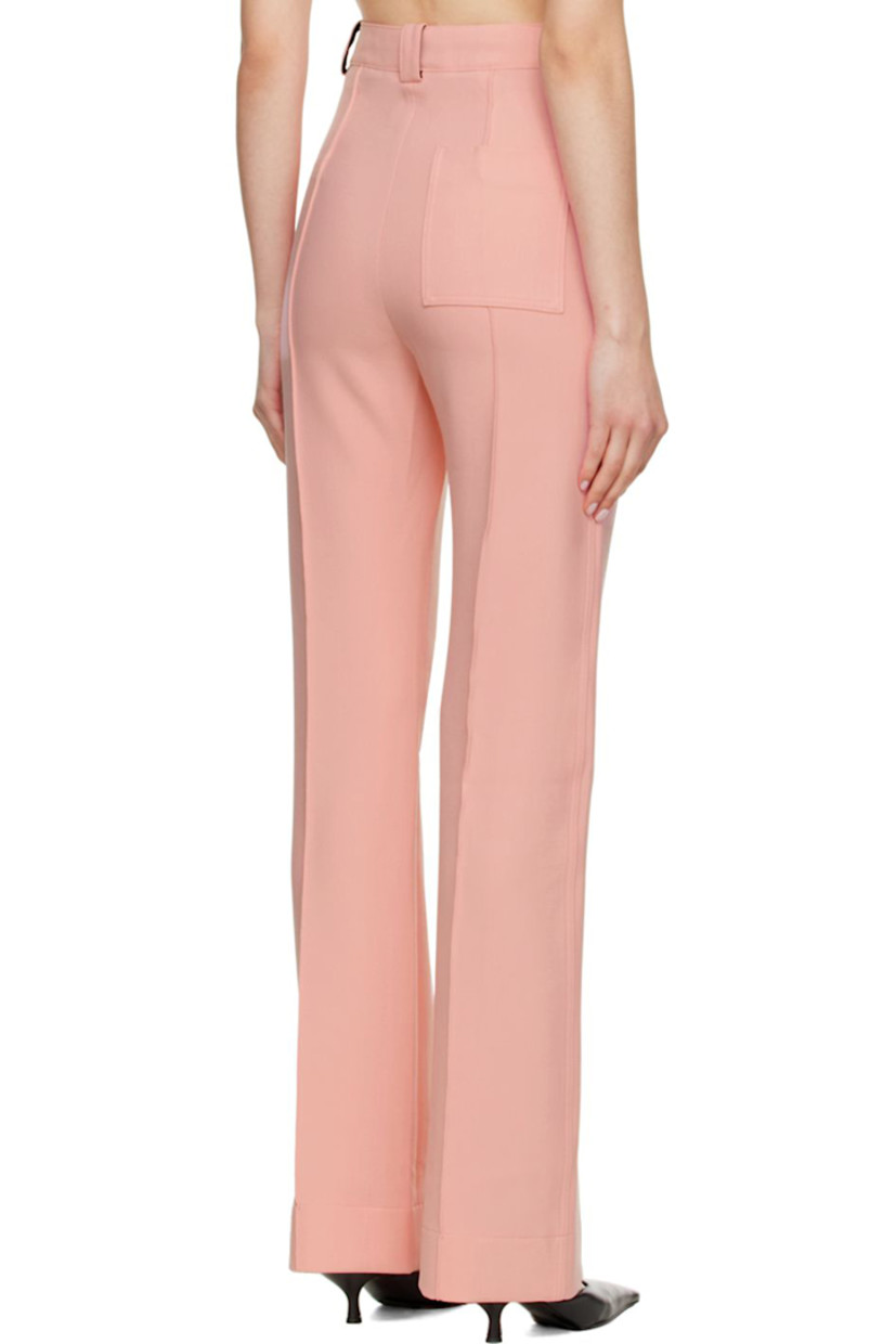 Stretch woven double-faced polyester and wool-blend trousers.

· Belt loops
· Zip-fly
· Pinched seams at front and back
· Three-pocket styling

Supplier color: Pink