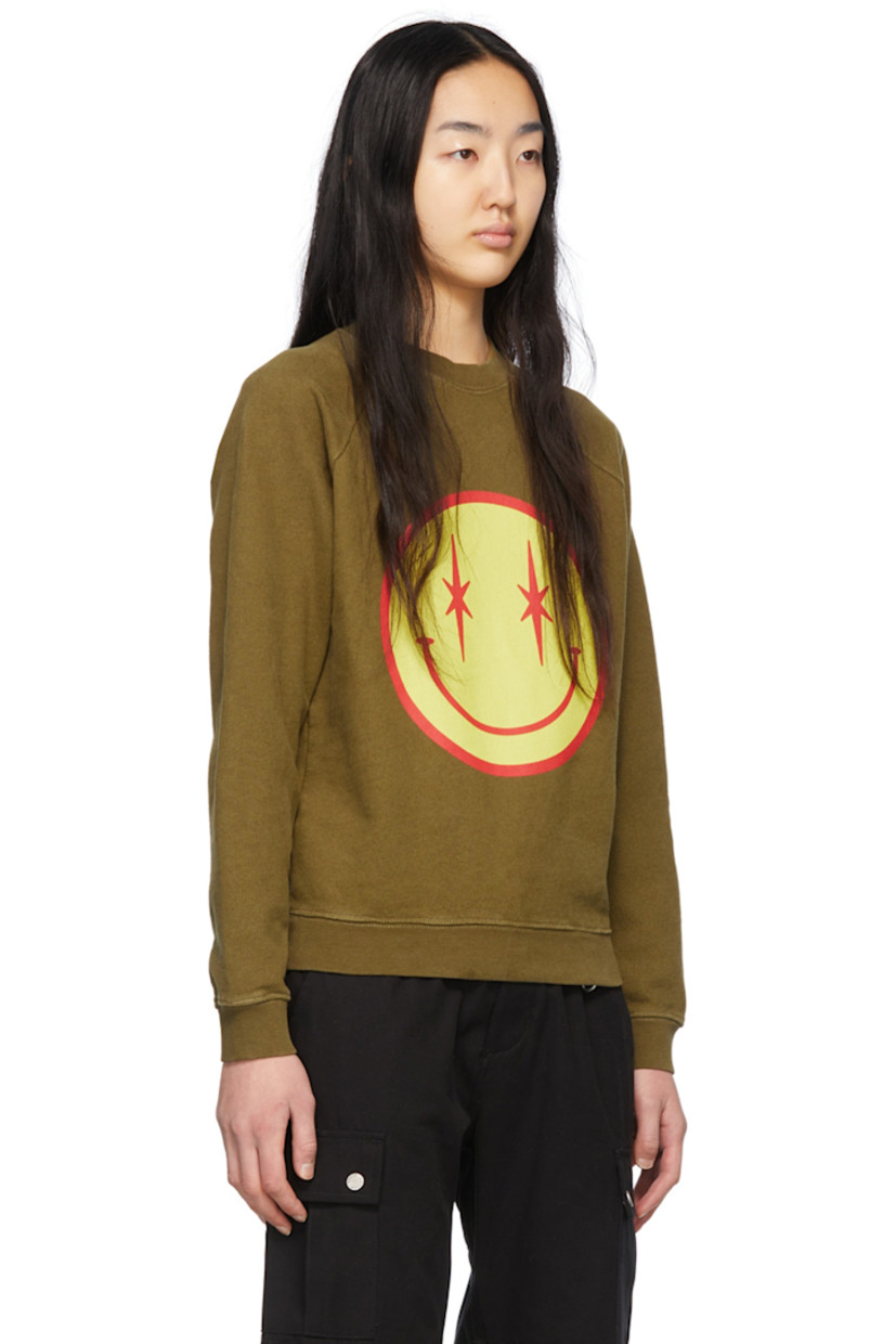 Garment-dyed organic cotton French terry sweatshirt. 

· Logo graphic printed at front
· Raglan sleeves
· Rib knit crewneck, cuffs, and hem

Available exclusively at SSENSE. 

Supplier color: Army