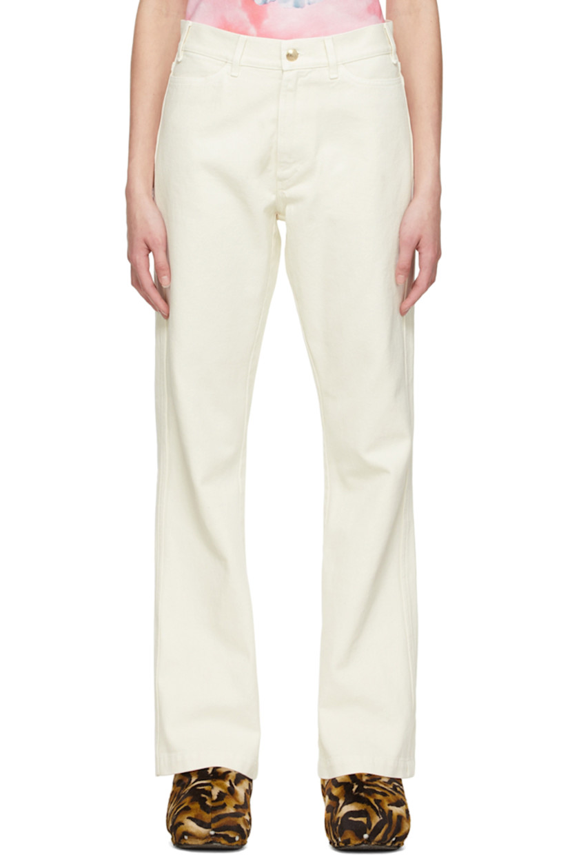 Cotton twill trousers. 

· Belt loops 
· Zip-fly 
· Four-pocket styling 

Supplier color: Ecru