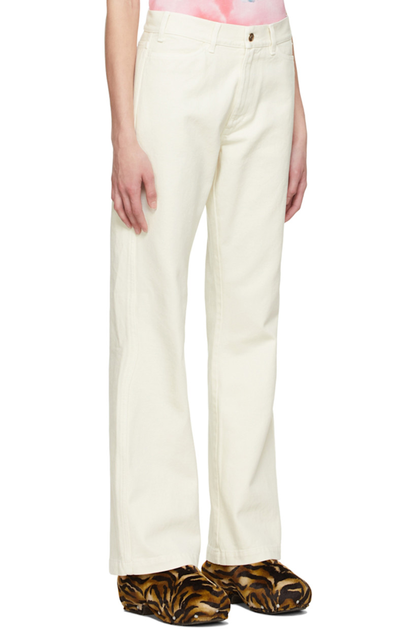 Cotton twill trousers. 

· Belt loops 
· Zip-fly 
· Four-pocket styling 

Supplier color: Ecru