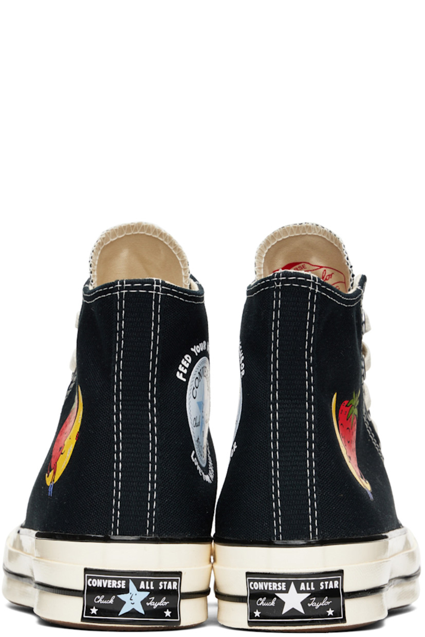 High-top canvas sneakers in black. 

· Lace-up closure
· Logo graphic bonded at sides
· Eyelet vents at inner side
· Canvas lining
· Treaded rubber sole

Part of the Sky High Farm Workwear x Converse collaboration.

Supplier color: Black