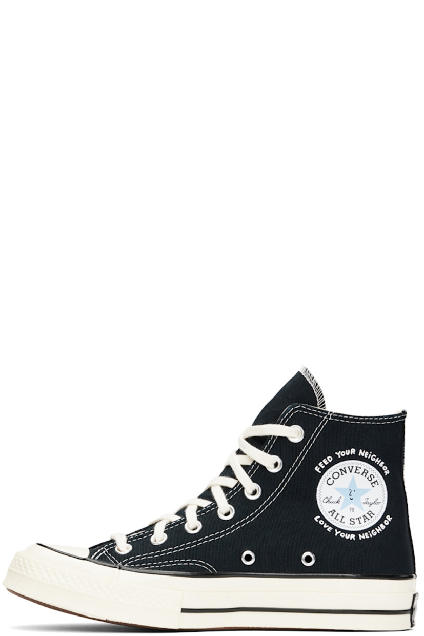 High-top canvas sneakers in black. 

· Lace-up closure
· Logo graphic bonded at sides
· Eyelet vents at inner side
· Canvas lining
· Treaded rubber sole

Part of the Sky High Farm Workwear x Converse collaboration.

Supplier color: Black