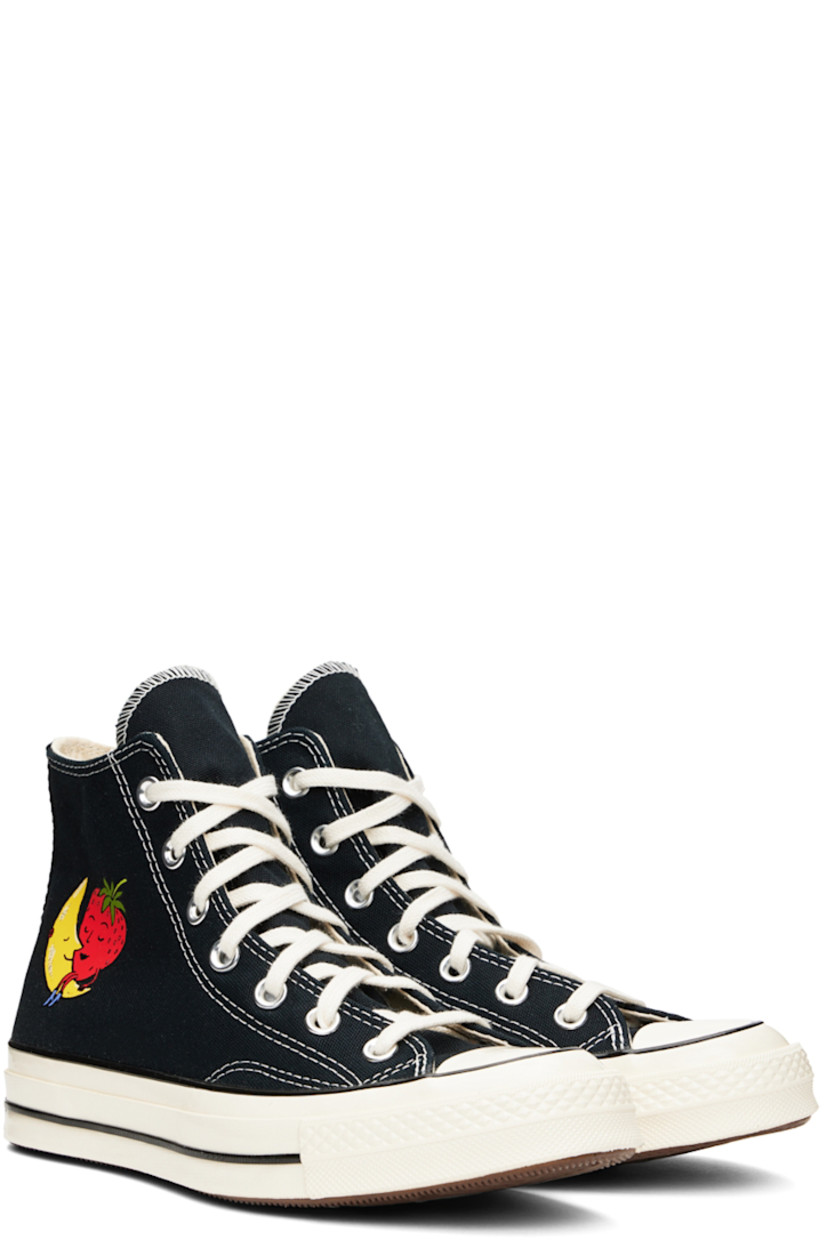 High-top canvas sneakers in black. 

· Lace-up closure
· Logo graphic bonded at sides
· Eyelet vents at inner side
· Canvas lining
· Treaded rubber sole

Part of the Sky High Farm Workwear x Converse collaboration.

Supplier color: Black