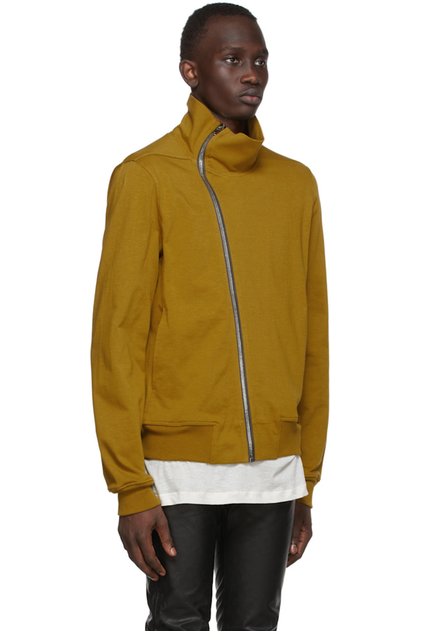 Long sleeve organic cotton jersey track jacket in green. 

· Stand collar
· Offset zip closure
· Welt pockets
· Rib knit cuffs and hem 
· Silver-tone hardware

Supplier color: Sulphate