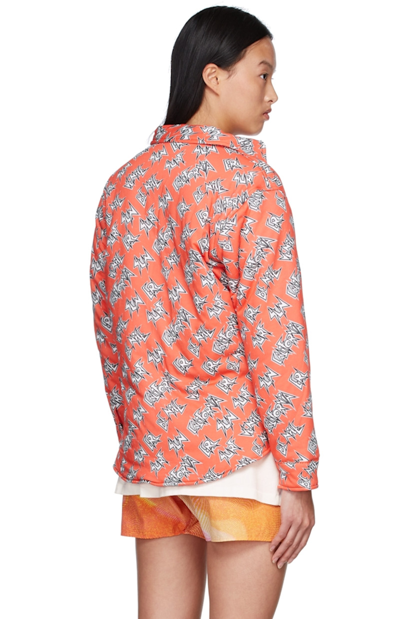 Padded cotton jersey shirt. Graphic pattern printed throughout.

· Spread collar
· Button closure
· Single-button barrel cuffs
· Shirttail hem

Supplier color: Pink