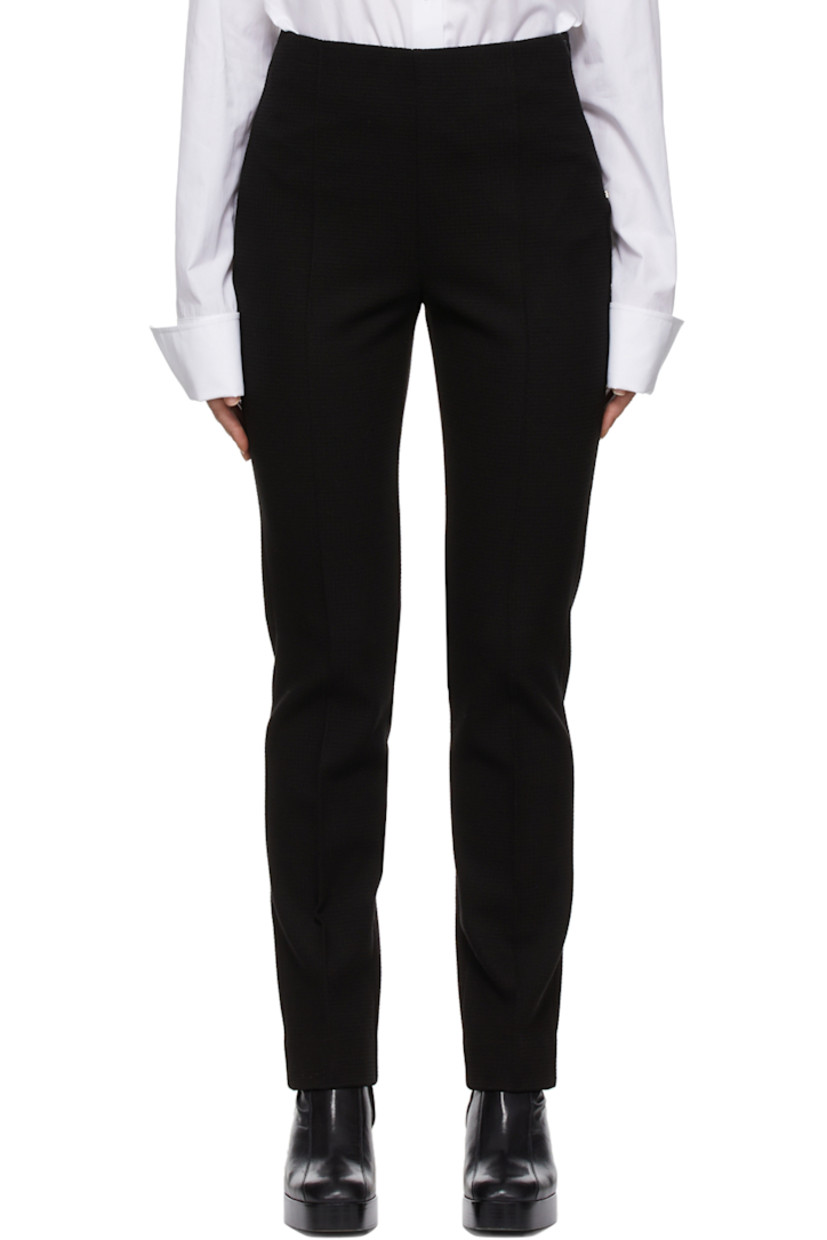Straight-leg waffle-knit stretch viscose and nylon-blend trousers in black. 

Supplier color: Black