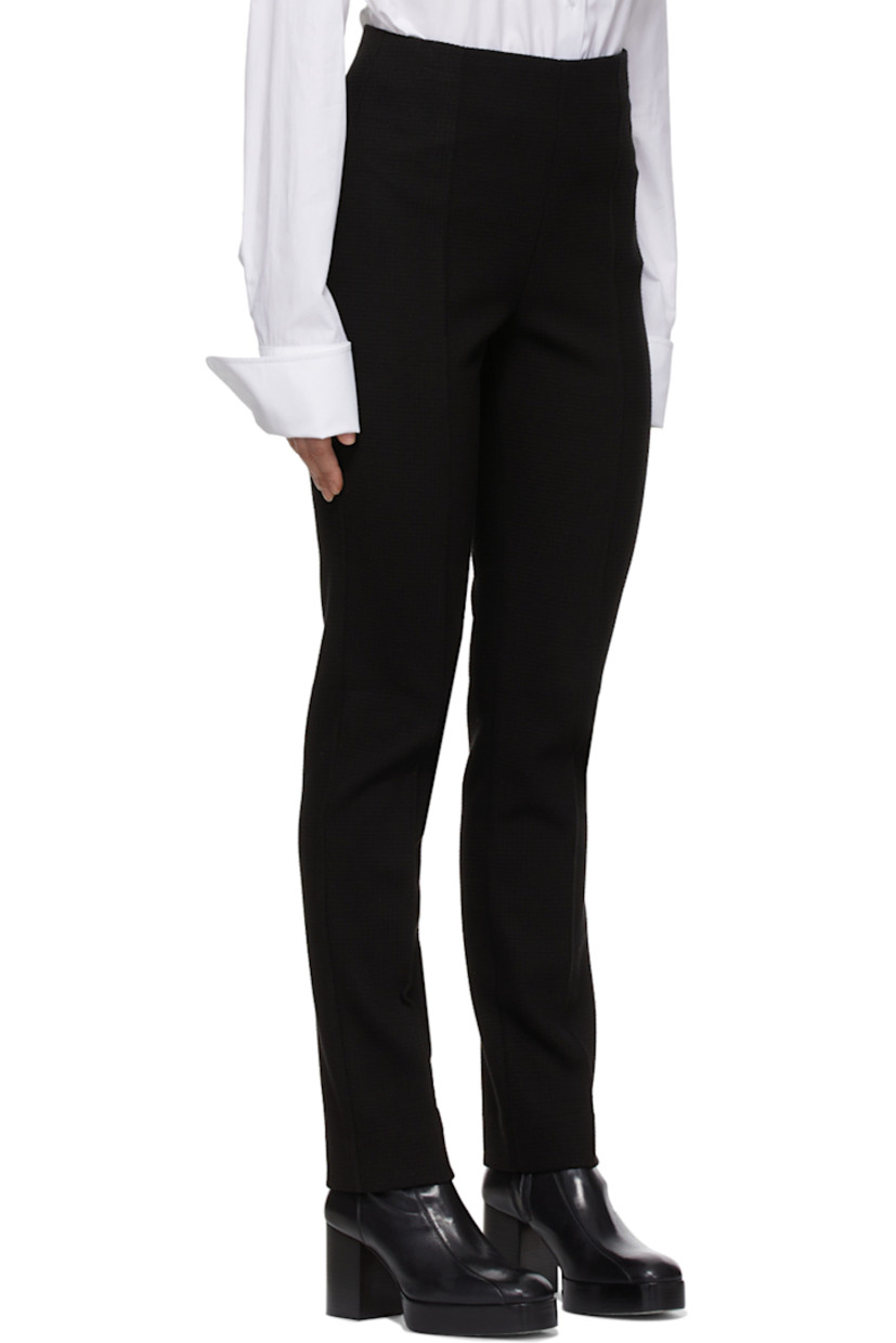 Straight-leg waffle-knit stretch viscose and nylon-blend trousers in black. 

Supplier color: Black