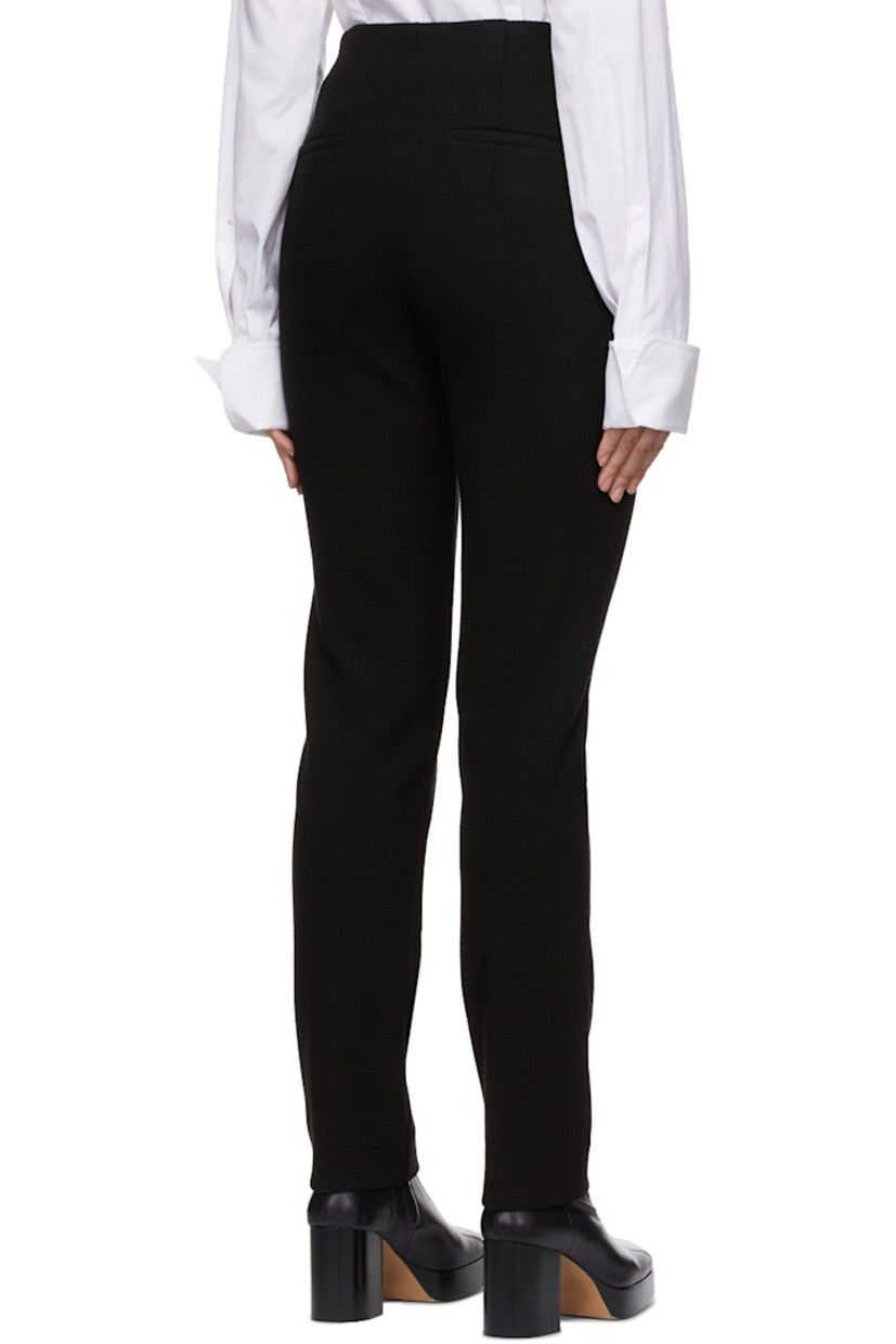 Straight-leg waffle-knit stretch viscose and nylon-blend trousers in black. 

Supplier color: Black