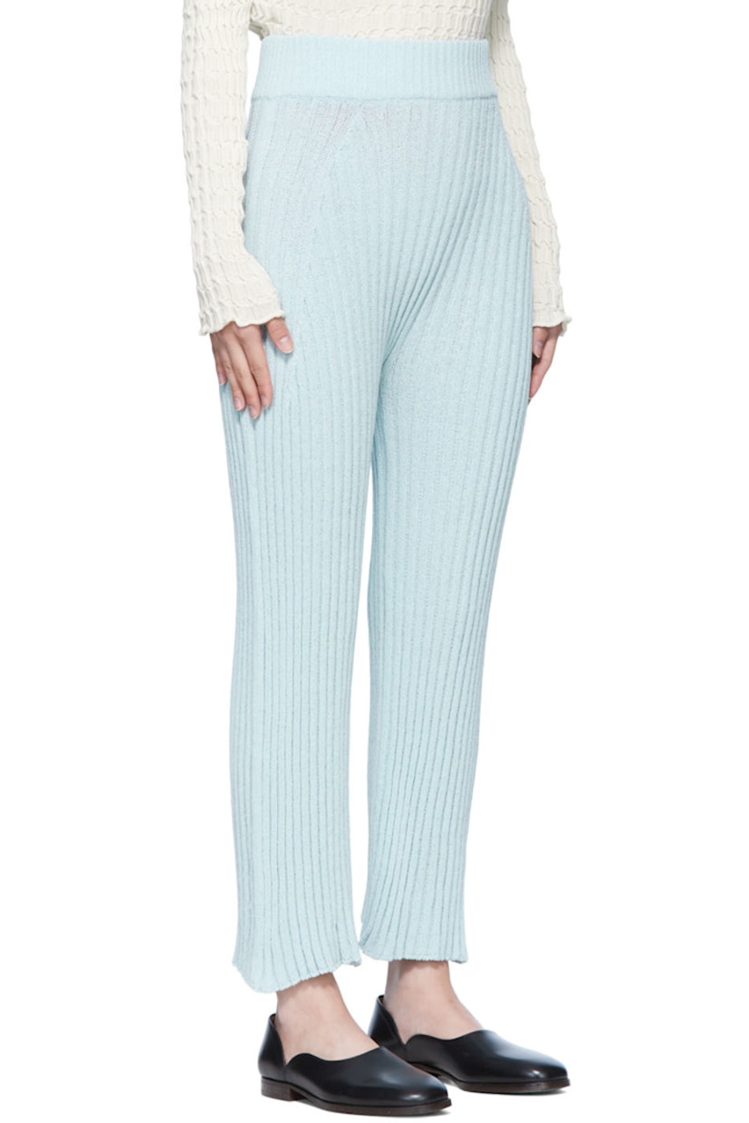 Rib knit cotton and nylon-blend lounge pants. Elasticized waistband. 

Supplier color: Light Blue