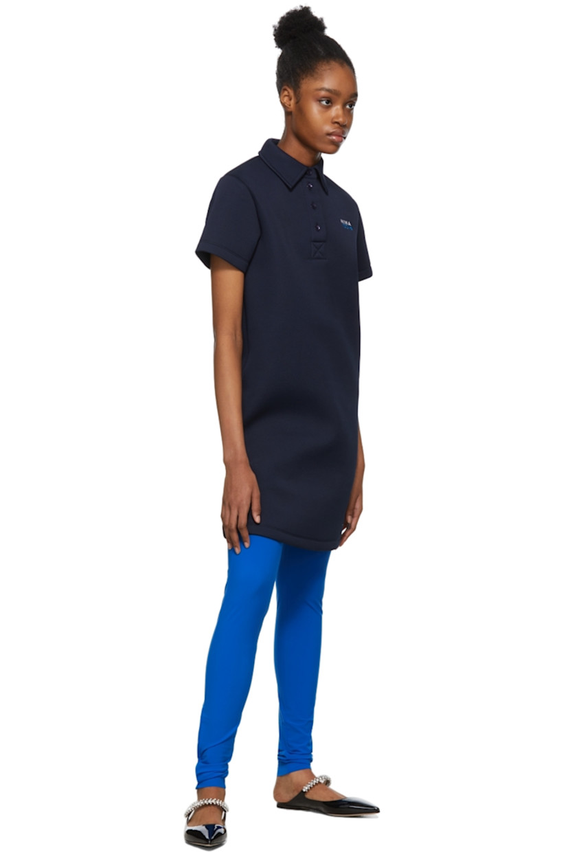 Short sleeve stretch canvas short dress in navy. Pocket at sides.

Supplier color: Navy blue