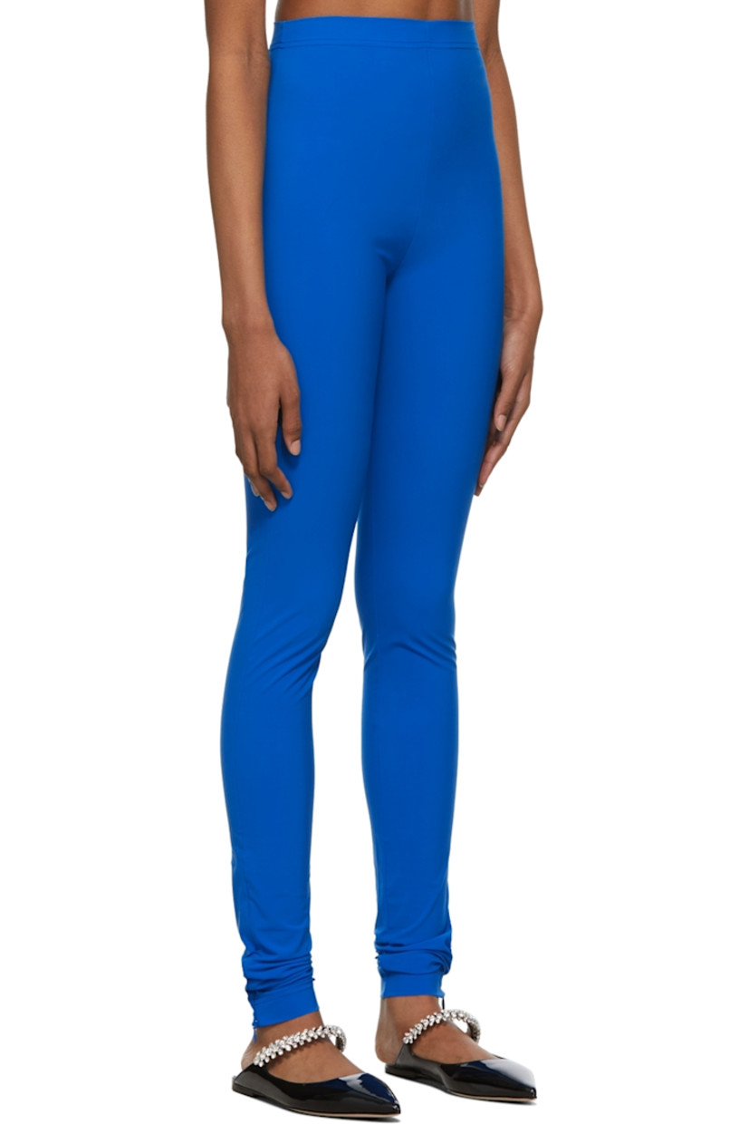 Stretch nylon satin leggings in blue. 

· High-rise
· Zip fastening at cuffs

Supplier color: Royal blue