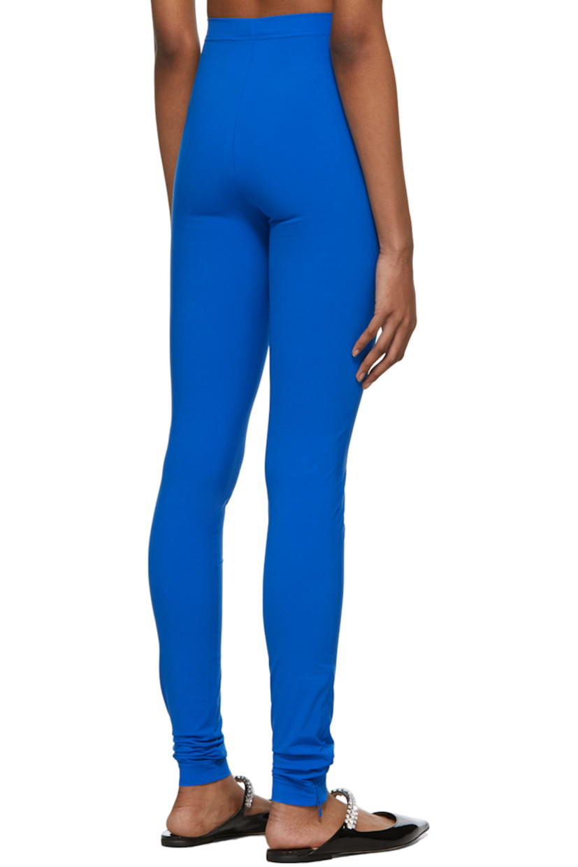 Stretch nylon satin leggings in blue. 

· High-rise
· Zip fastening at cuffs

Supplier color: Royal blue