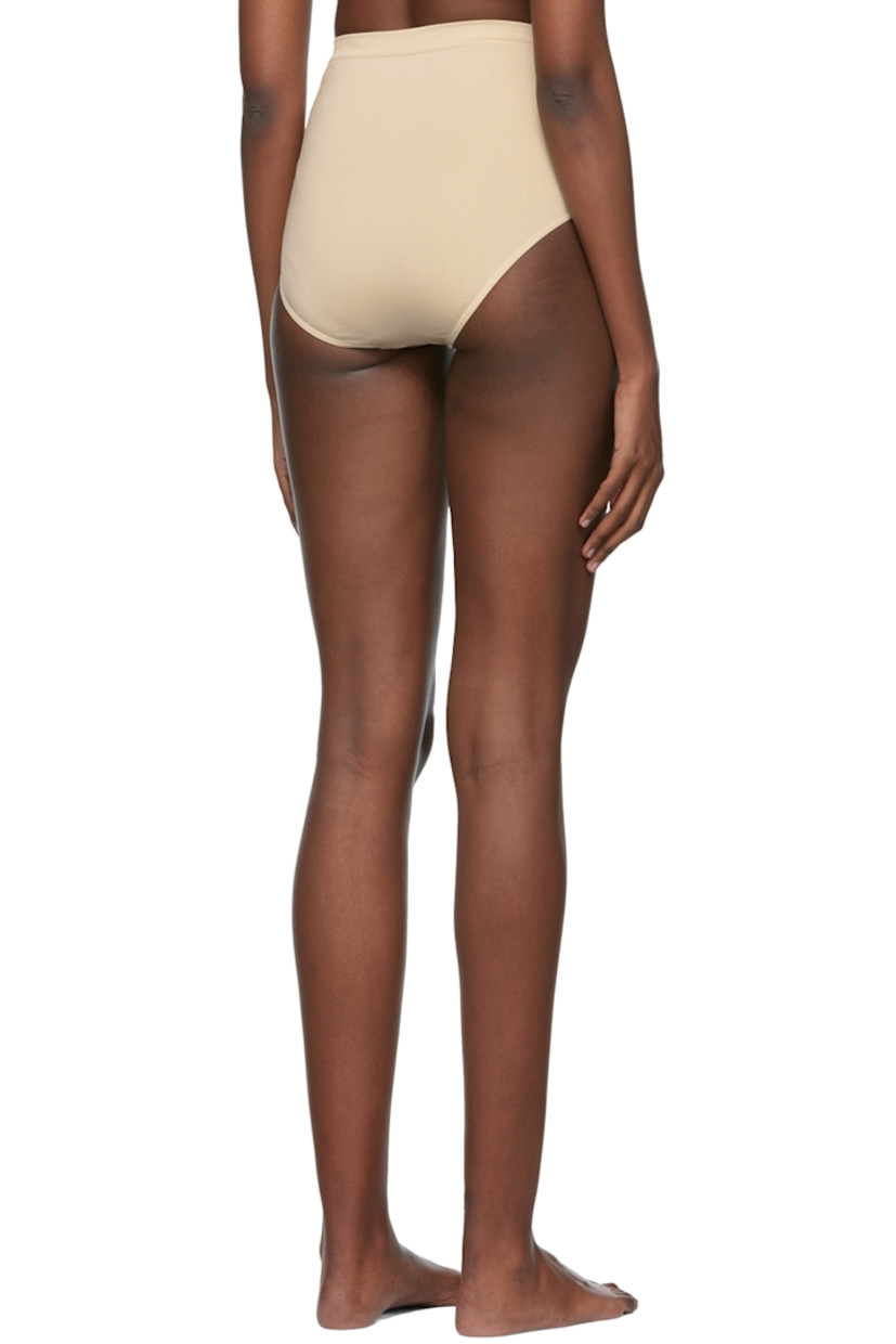 Stretch nylon jersey briefs. 

· High-rise
· Moisture-wicking, chlorine-resistant, quick-drying

Supplier color: Sand

Size 1 is equivalent to US 2-12
Size 2 is equivalent to US 14-20