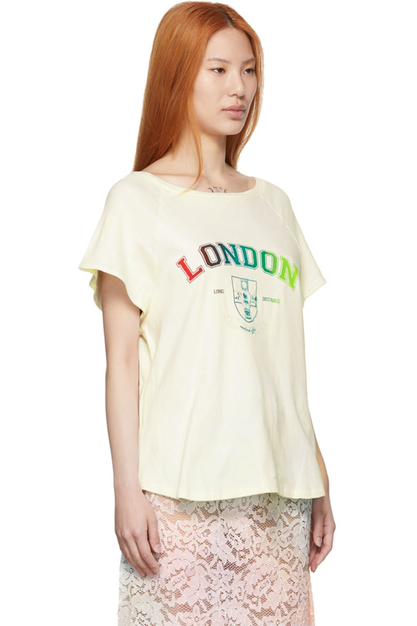 Hand-dyed cotton jersey T-shirt. 

Reverse in off-white hand-dyed cotton jersey. 

· Rib knit crewneck
· Hand-printed graphic and text at front

Each item is unique. Please note that coloration may vary.

Available exclusively at SSENSE.

Supplier color: London/Heretic print