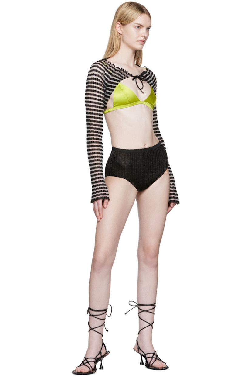 Rib knit cotton and nylon-blend briefs. Elasticized waistband.

Supplier color: Black