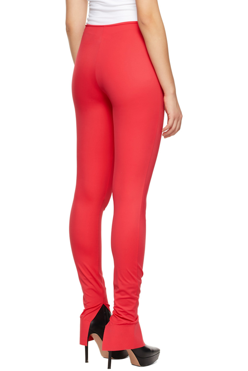 Stretch nylon jersey leggings in red.

· Mid-rise
· Vented cuffs

Supplier color: Infra red