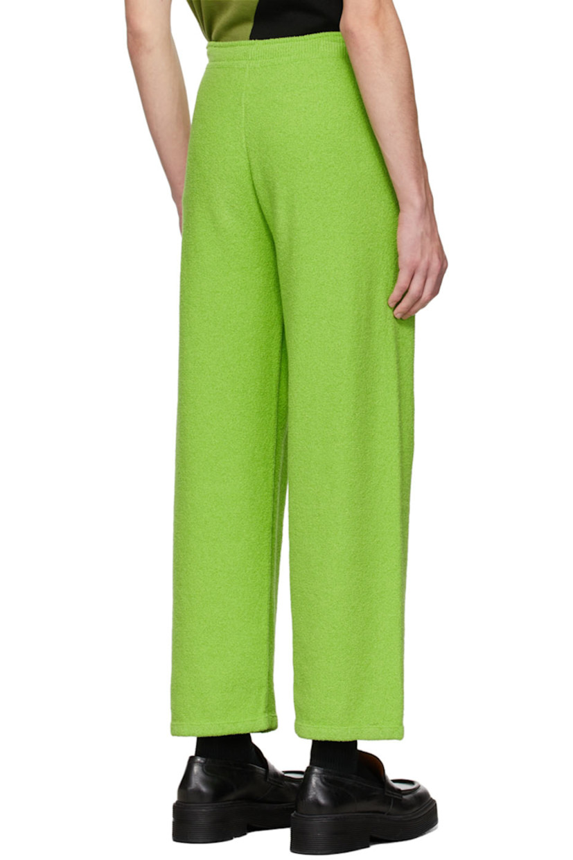 Wide-leg bouclé cotton and nylon-blend lounge pants in green.

· Mid-rise
· Two-pocket styling
· Drawstring at elasticized waistband 

Available exclusively at SSENSE.

Supplier color: Green