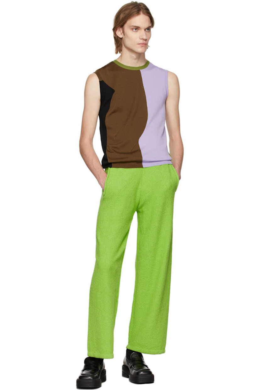 Wide-leg bouclé cotton and nylon-blend lounge pants in green.

· Mid-rise
· Two-pocket styling
· Drawstring at elasticized waistband 

Available exclusively at SSENSE.

Supplier color: Green