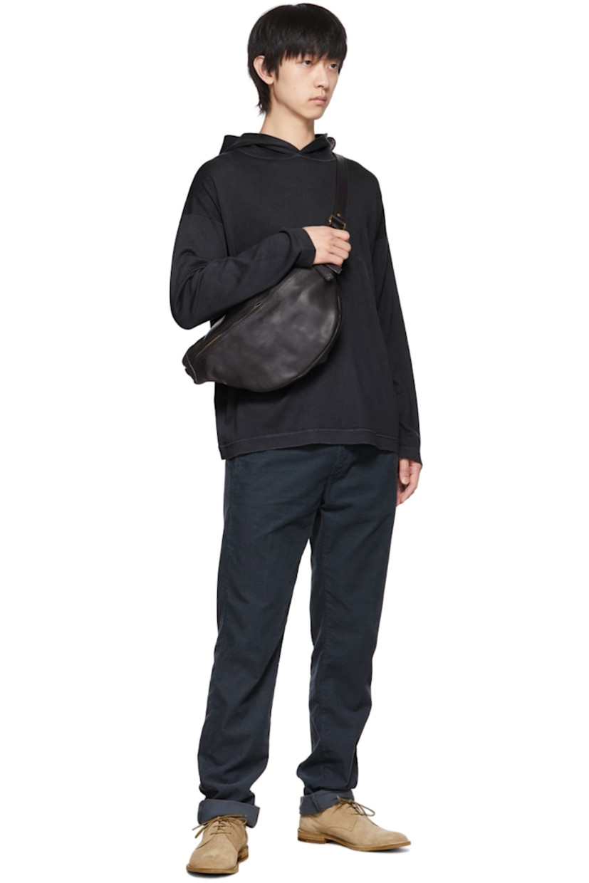 Knit cotton and cashmere-blend hoodie. Dropped shoulders. 

Supplier color: Washed black