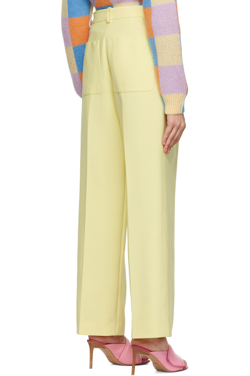 Nylon and viscose-blend crepe trousers. 

· Belt loops 
· Zip-fly
· Pleats at front 
· Four-pocket styling 

Supplier color: Lemonade