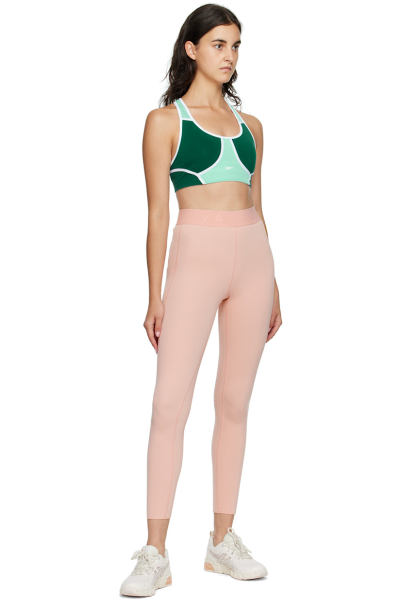 Stretch nylon jersey sport leggings.

· Logo-woven partially elasticized waistband
· Overlock stitching throughout
· Fully lined

Supplier color: Pink