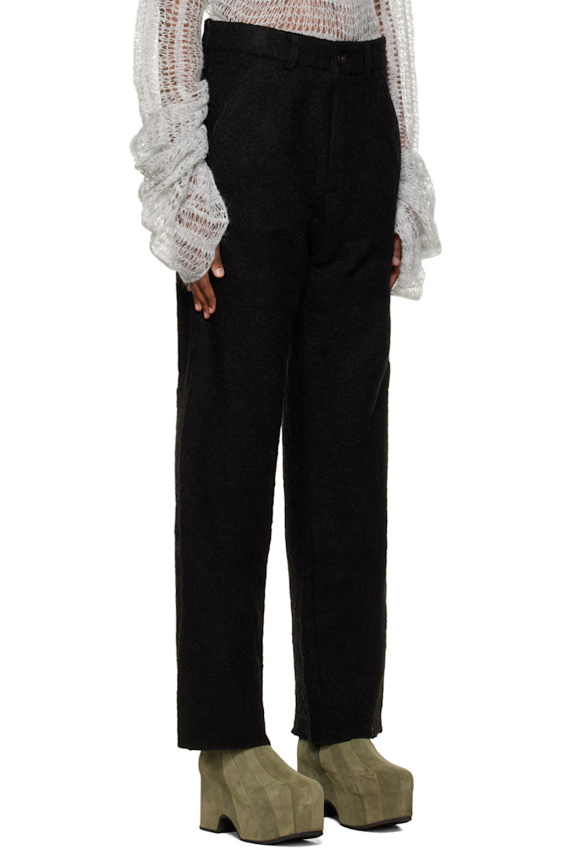 Felted wool trousers.

· Belt loops
· Two-pocket styling
· Zip-fly
· Partial satin lining

Supplier color: Black