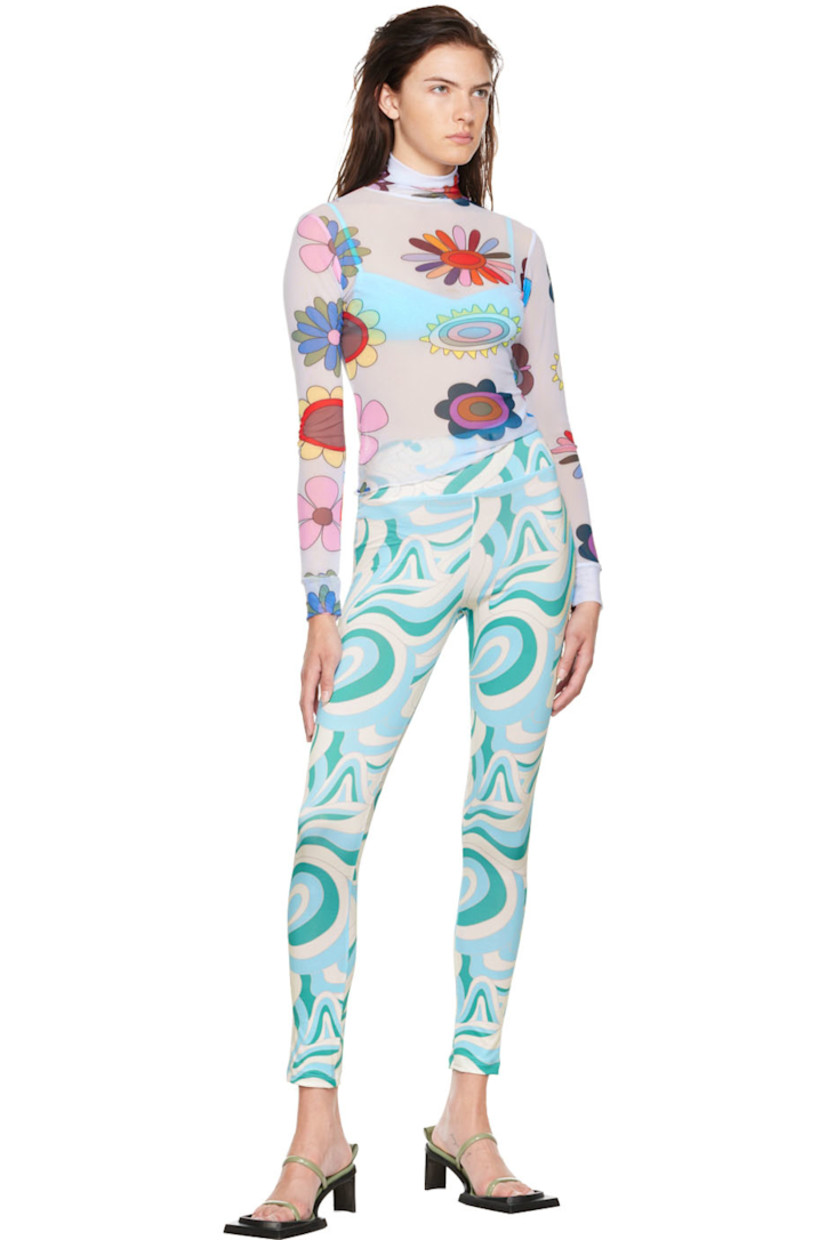 Stretch polyester jersey leggings.

· Elasticized waistband
· Graphic pattern throughout

Wholesale exclusivity at SSENSE.

Supplier color:  Aqua