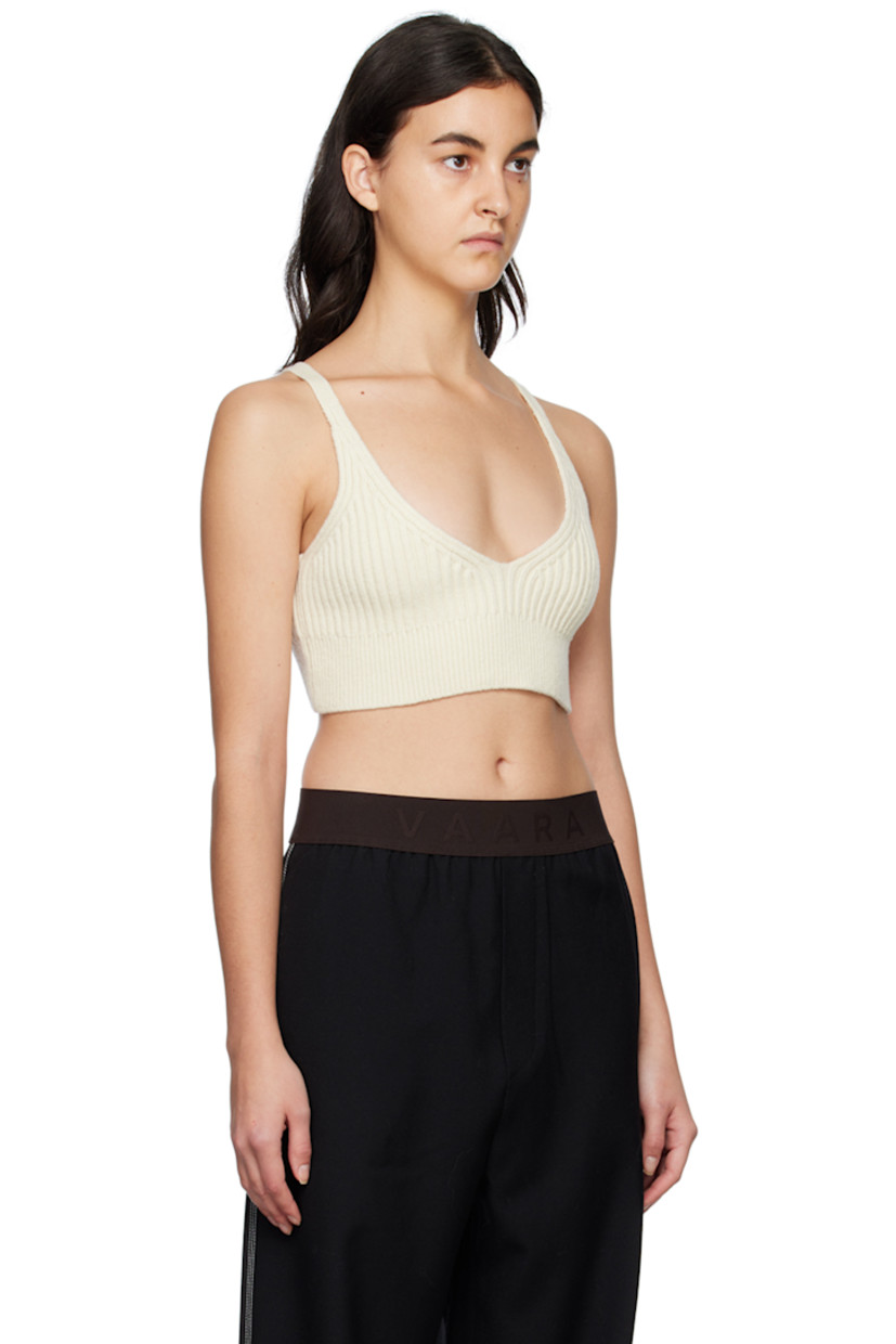 Rib knit wool tank top. V-neck.

Supplier color: Cream
