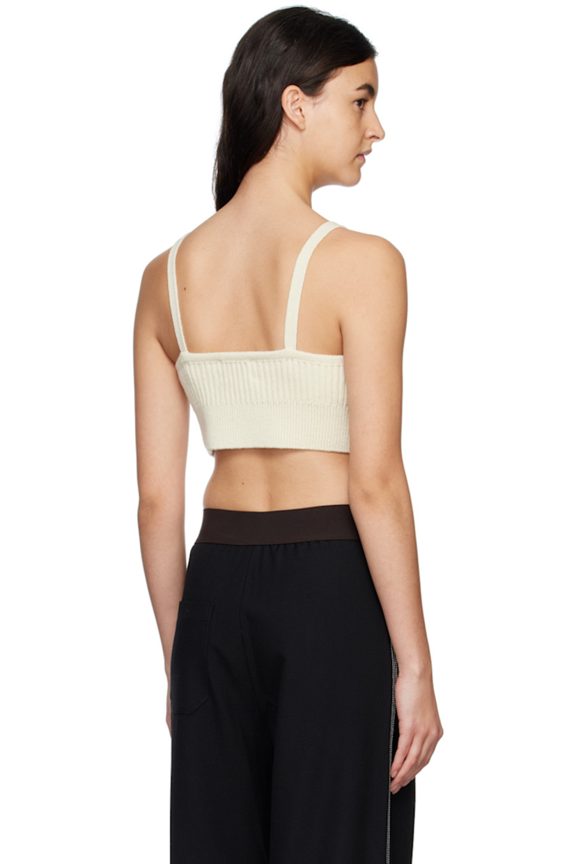 Rib knit wool tank top. V-neck.

Supplier color: Cream