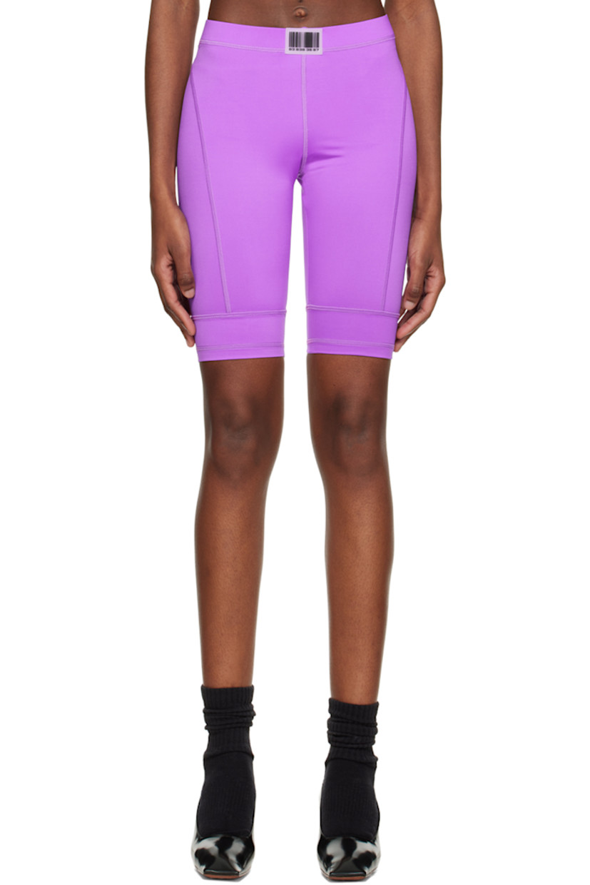 Stretch nylon jersey shorts. Rubberized logo patch at elasticized waistband.

Supplier color: Lilac